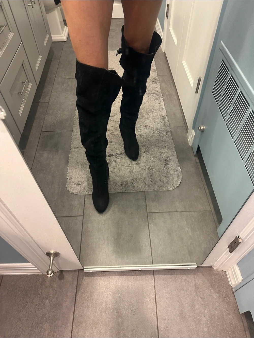 Kelsi Dagger Black Over-the-Knee Suede Boots